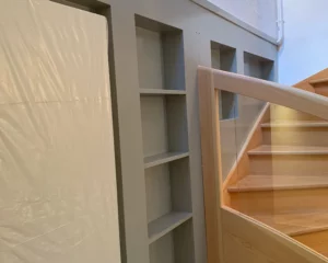 Peinture appliquée sur un mur en bois réalisée par Ecoplatrerie à Colmar