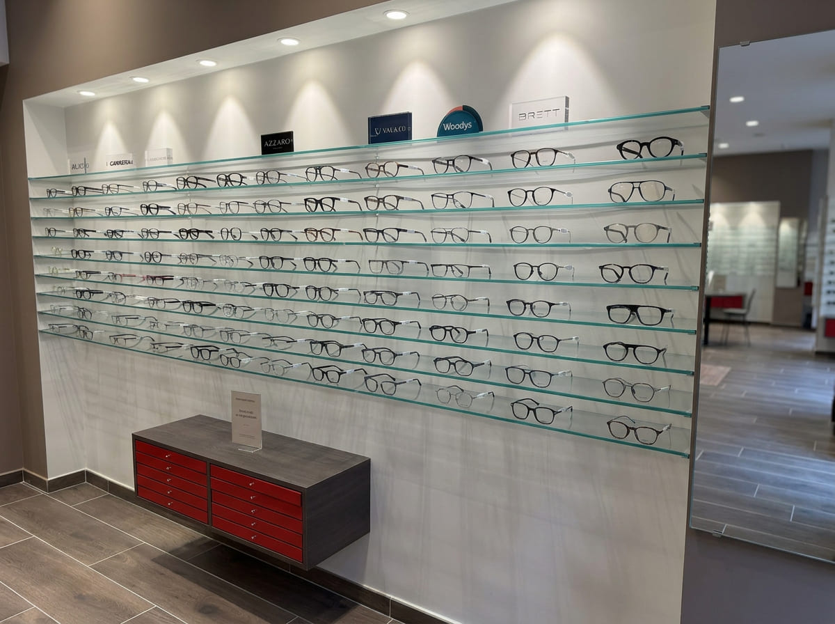 Murs avec LED incrustées opticien Metz Eco Plâtrerie